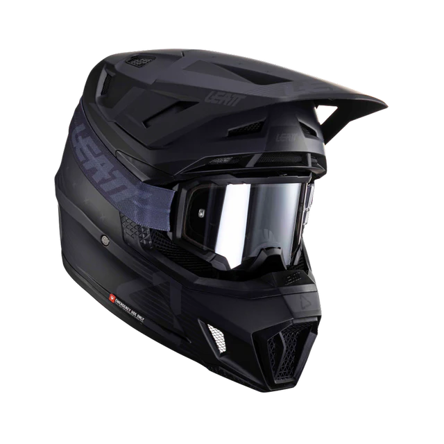 Load image into Gallery viewer, קסדה לאופנוע שטח/טרקטורון כולל משקף ליט שחור LEATT 7.5 STEALTH
