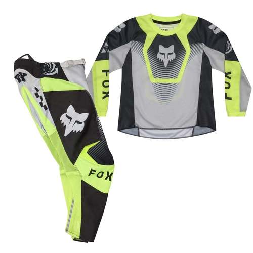 חליפת רכיבה לאופנוע שטח/טרקטורון פוקס 180 ילדים אפור/צהוב FOX KIDS 180 Collect V26