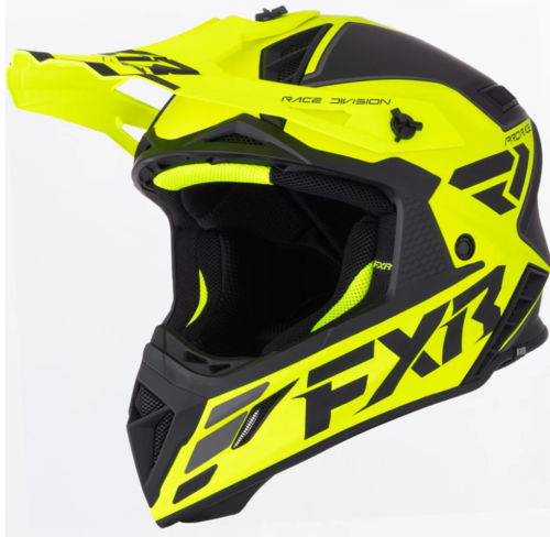 קסדה לאופנוע שטח/טרקטורון אפ איקס אר שחור/צהוב FXR Helium Race 2026 22.06