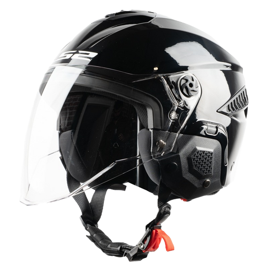 קסדה 3/4 לאופניים/קורקינט חשמלי אל אס 2 אי בייק שחור מבריק LS2 OF610 E-BIKE