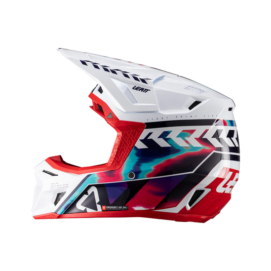 קסדה לאופנוע שטח/טרקטורון כולל משקף ליט אדום/לבן LEATT 8.5 ROYAL V26