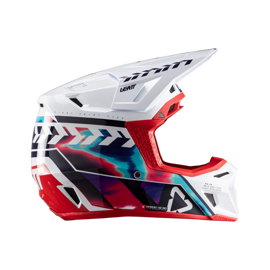 קסדה לאופנוע שטח/טרקטורון כולל משקף ליט אדום/לבן LEATT 8.5 ROYAL V26