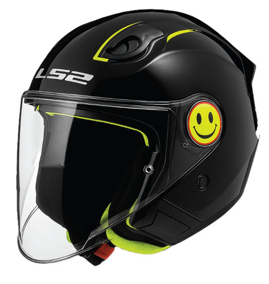 קסדה 3/4 אל אס 2 פאני לילדים לכביש שחור מבריק Ls2 OF622 Funny II