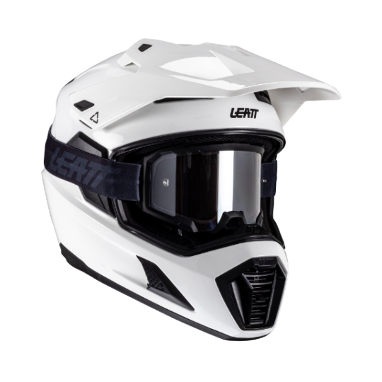 Load image into Gallery viewer, קסדה אדוונצ'ר ליט 8.5 לבן כולל משקף אבק LEATT ADV 8.5 V25 White
