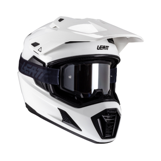 קסדה אדוונצ'ר ליט 8.5 לבן כולל משקף אבק LEATT ADV 8.5 V25 White
