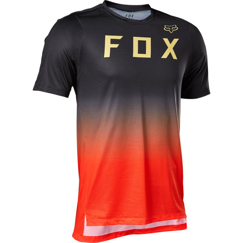 חולצת רכיבה קצרה לאופני שטח פוקס שחור/אדום FOX Flexair