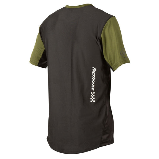 חולצת רכיבה קצרה לאופני שטח Fasthouse Alloy Block SS Jersey - Olive/Black