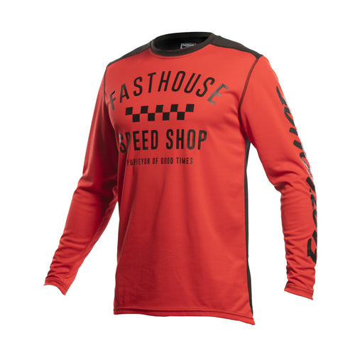 חולצת רכיבה לילדים אדום Fasthouse Carbon