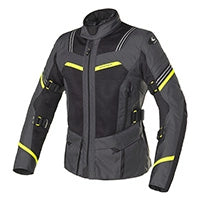 מעיל רכיבה לאופנוע/קטנוע אדוונצ'ר ממוגן שחור/צהוב-Clover Ventouring 3 Wp Airbag Jacket Black Neon